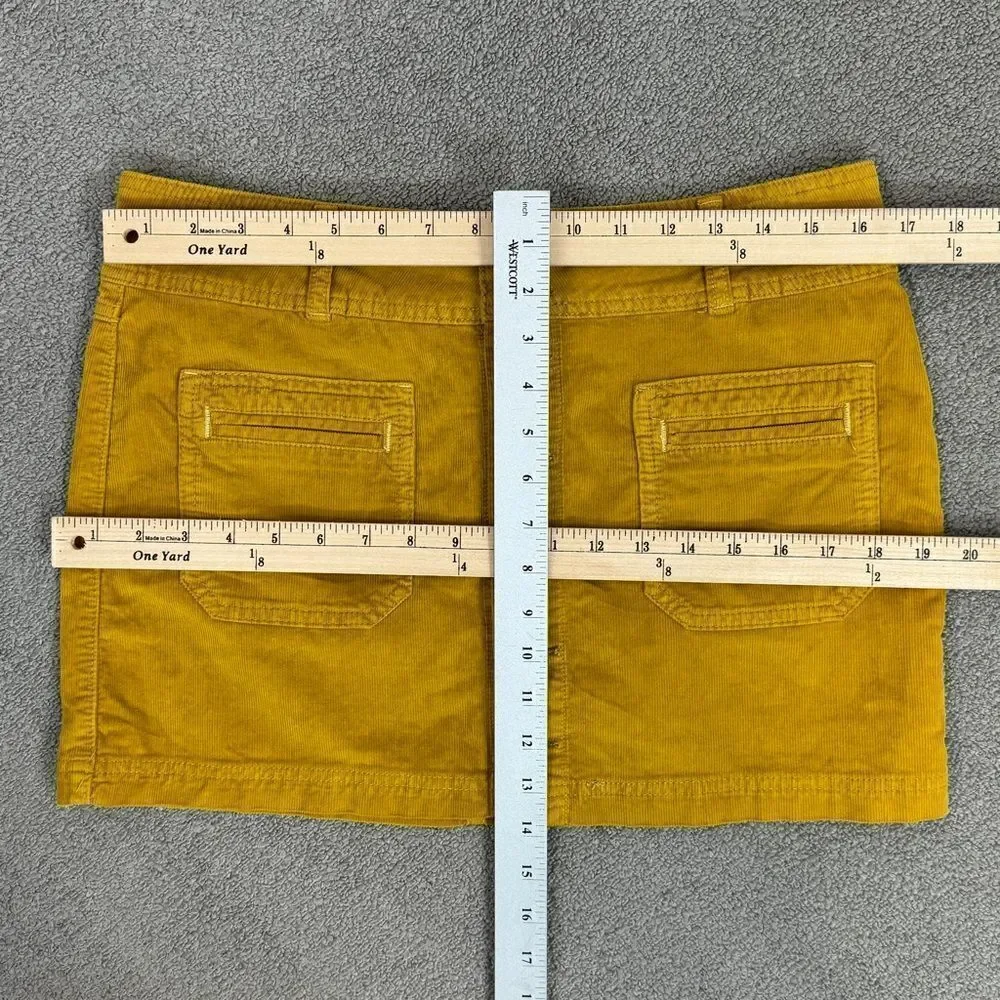 We The Free Free People Y2K Joanie Corduroy Button Up Micro Mini Skirt Yellow 29